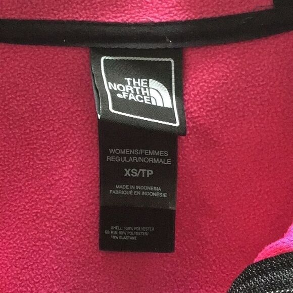 𝅺the North Face polar zip up jacket hoodie coat pink and black vest XS - Picture 4 of 15